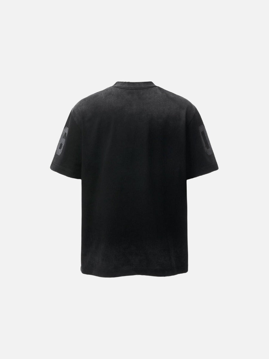 Distressed-Grafik-T-Shirt mit Farbverlauf