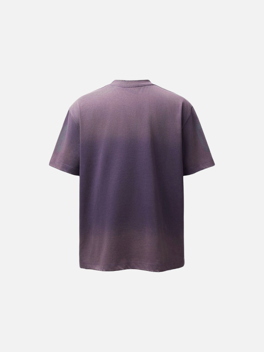 Distressed-Grafik-T-Shirt mit Farbverlauf