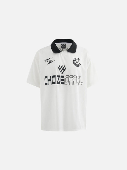 Grafik-Poloshirt mit auffälligen Prints - Weiß / M