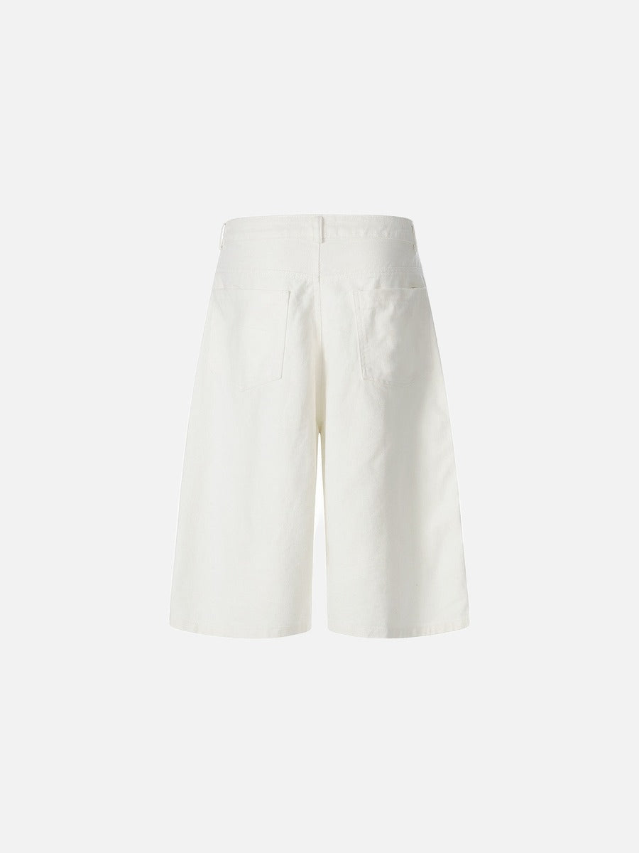 Grafische Cropped-Hose mit weitem Bein