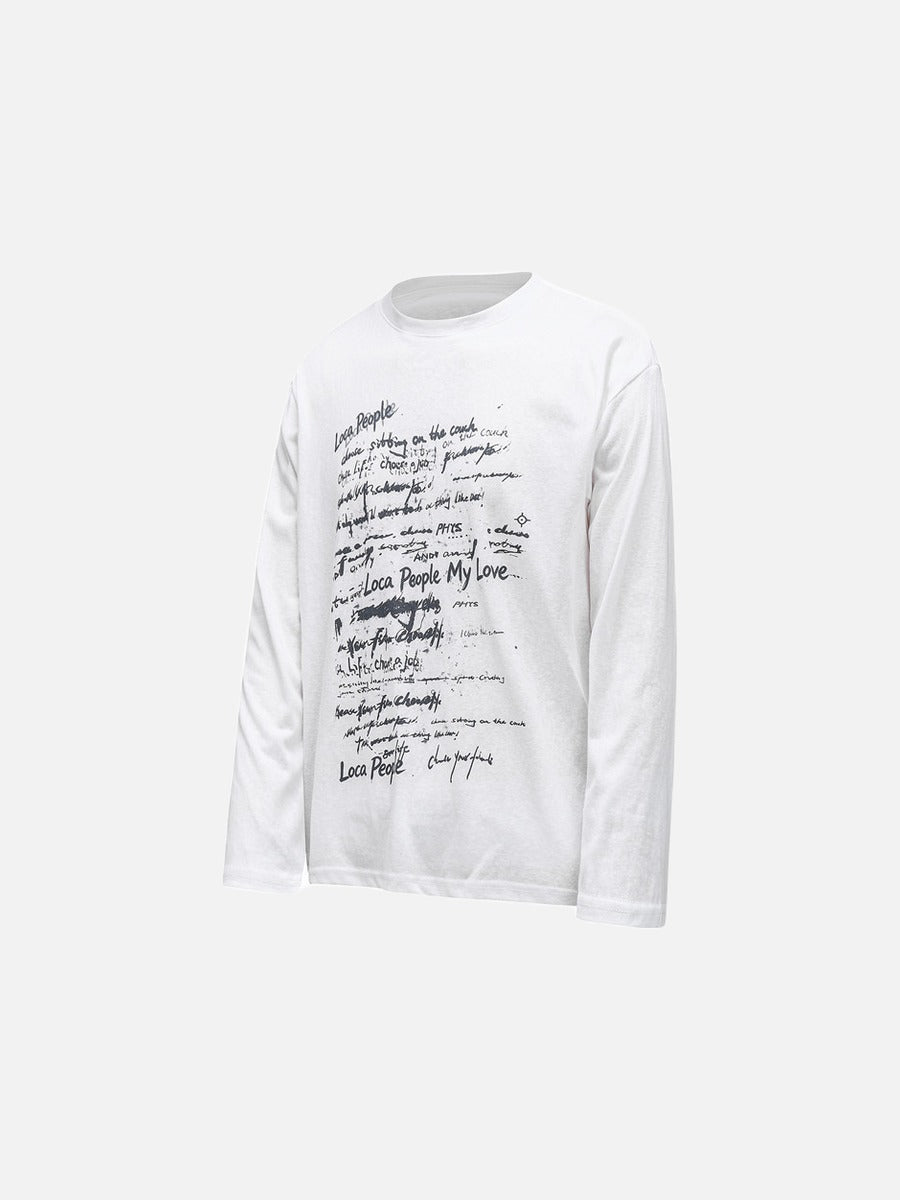 Handwritten Scribble Graphic Long-Sleeve Tee