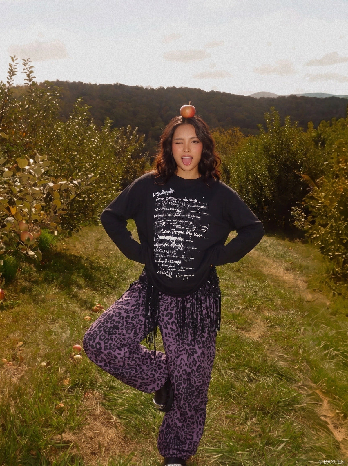 Handwritten Scribble Graphic Long-Sleeve Tee