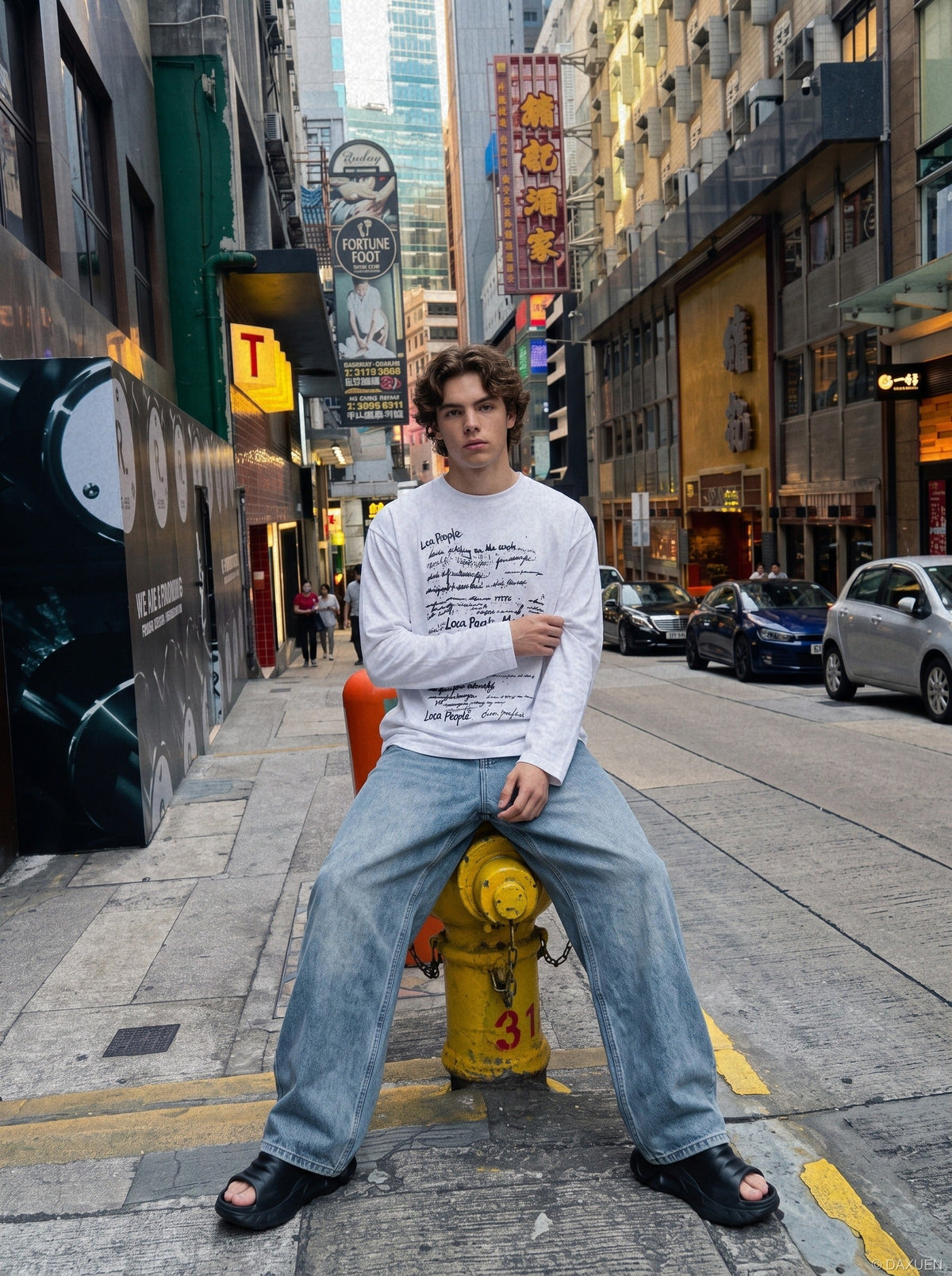 Handwritten Scribble Graphic Long-Sleeve Tee