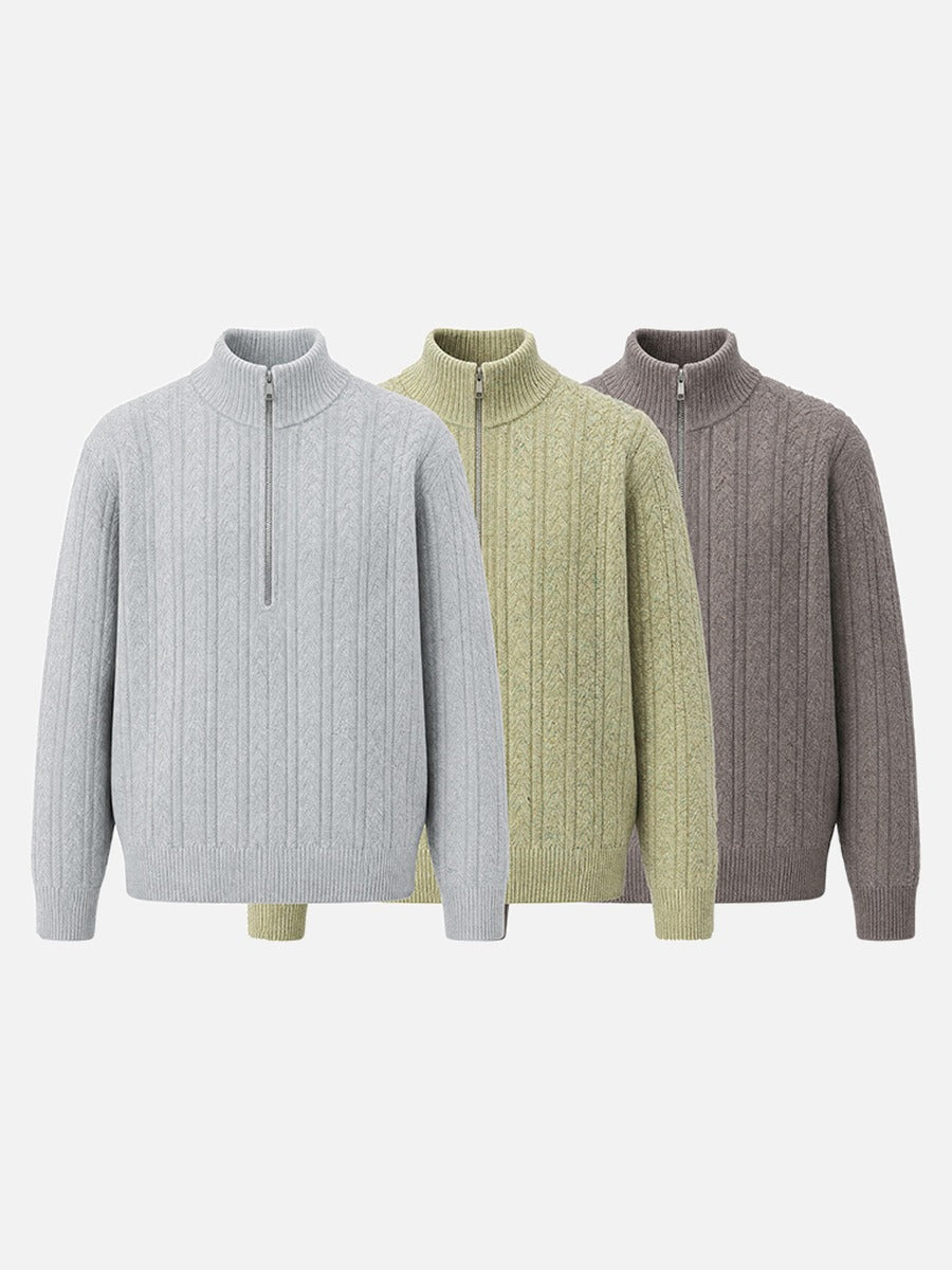 Heathered Sage Green Mock Neck Sweater