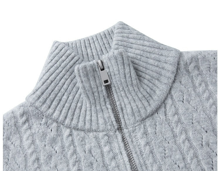 Heathered Sage Green Mock Neck Sweater