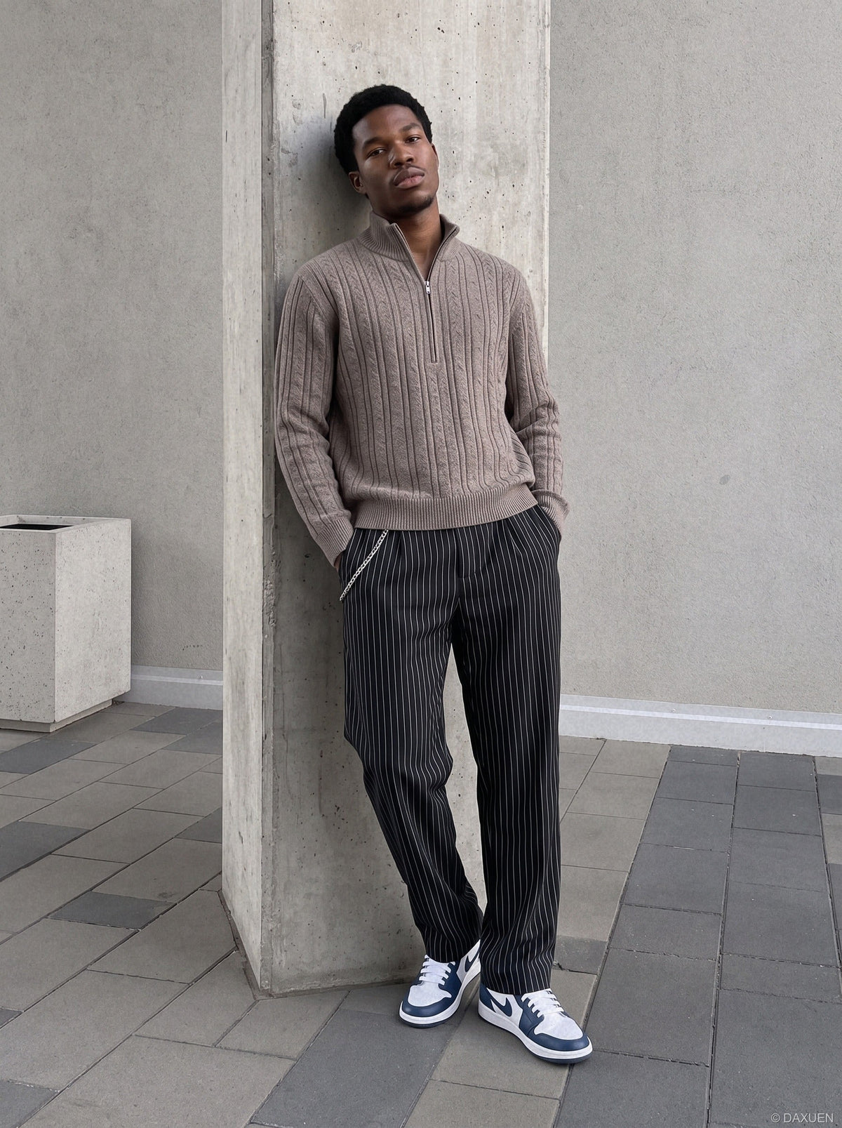 Heathered Sage Green Mock Neck Sweater
