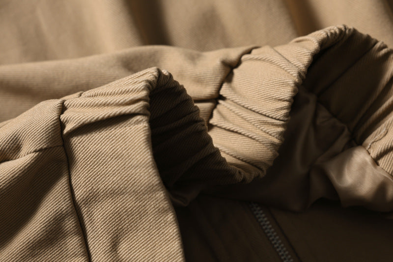 DAXUEN black oversized high-collar bomber jacket