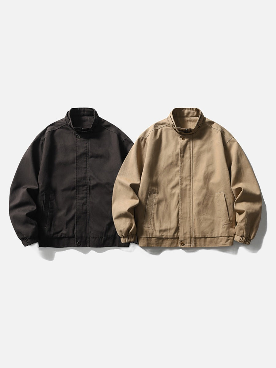 DAXUEN black oversized high-collar bomber jacket