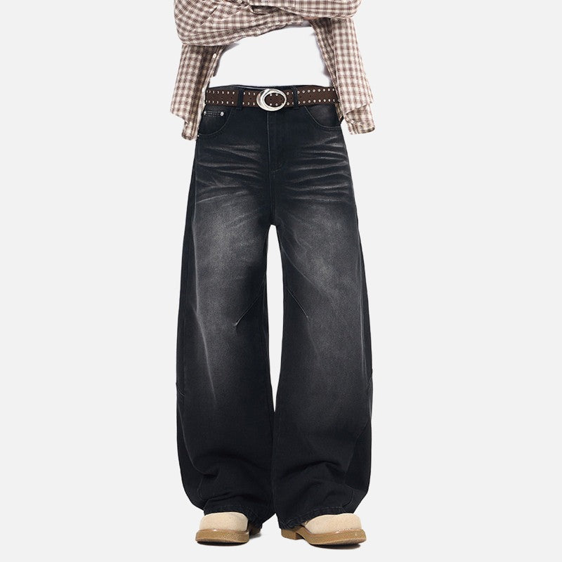 High-Waisted Barrel-Leg Jeans