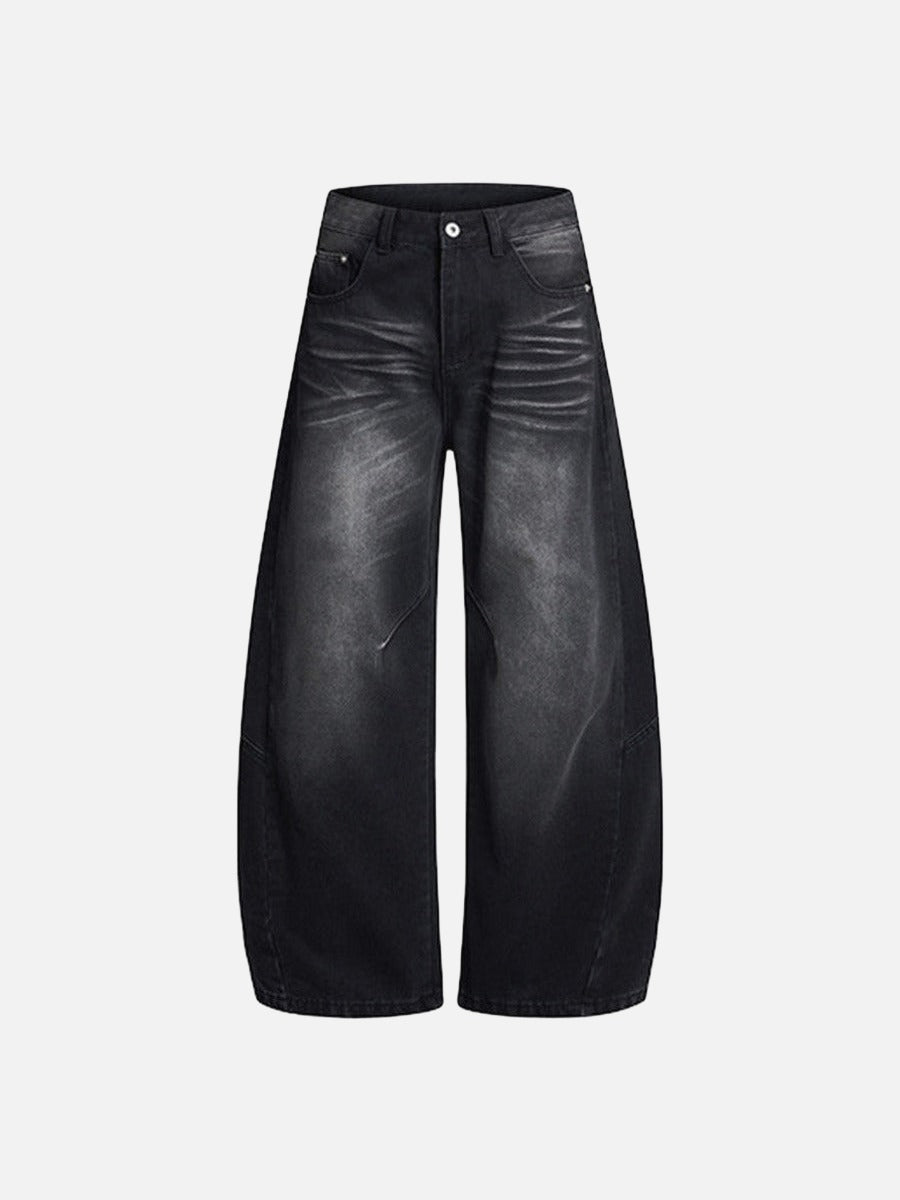 High-Waisted Barrel-Leg Jeans