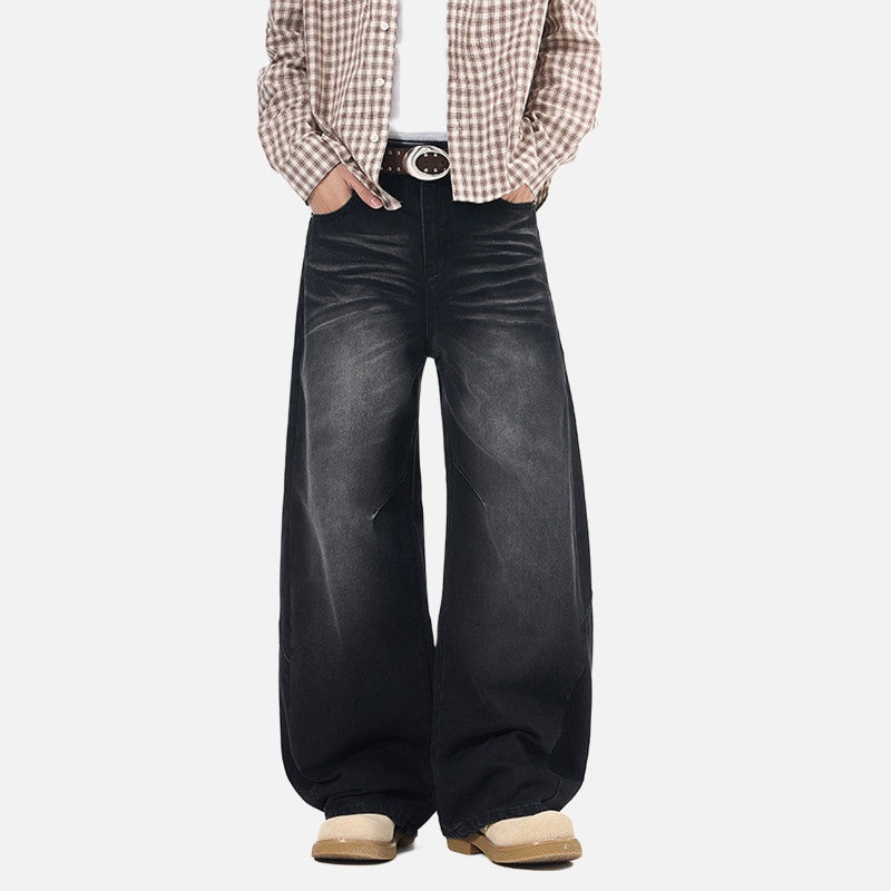 High-Waisted Barrel-Leg Jeans