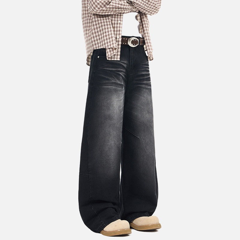 High-Waisted Barrel-Leg Jeans