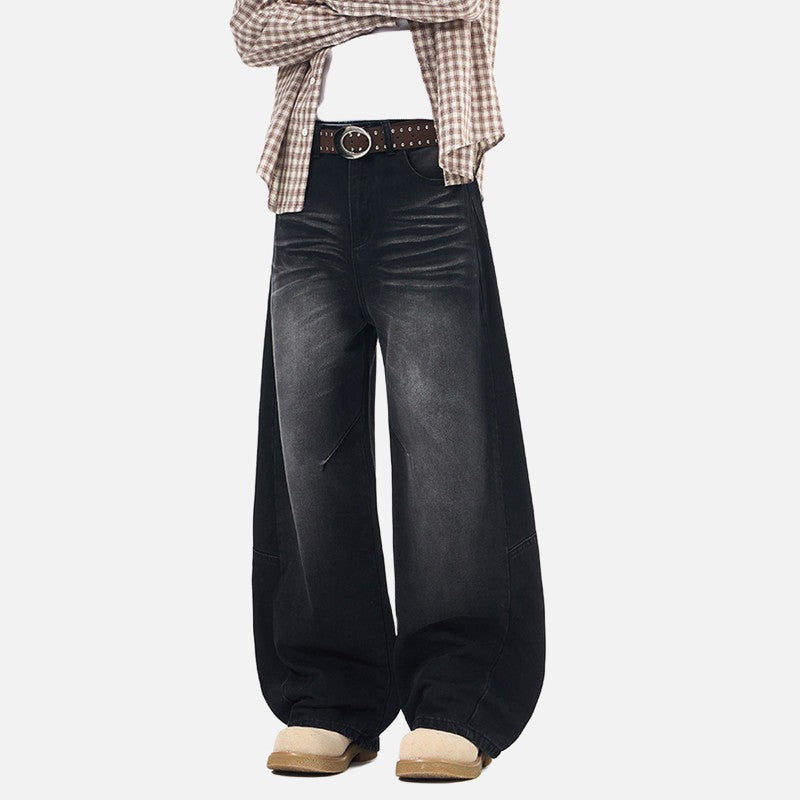 High-Waisted Barrel-Leg Jeans