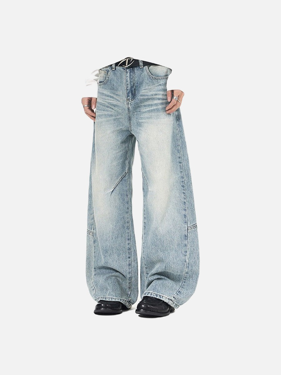 High-Waisted Barrel-Leg Jeans