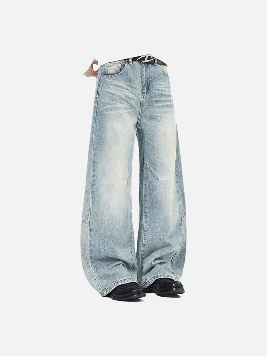 High-Waisted Barrel-Leg Jeans
