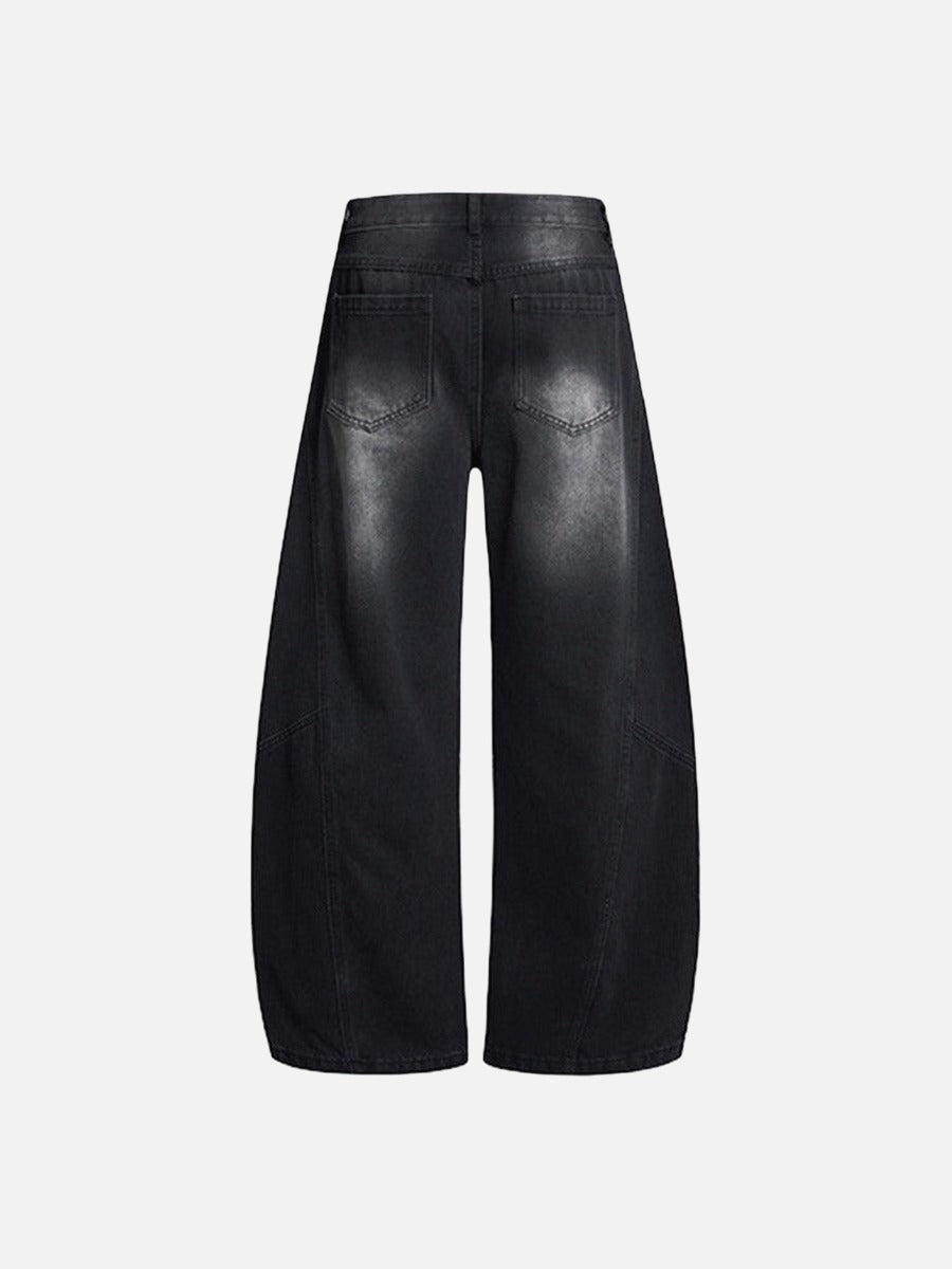 High-Waisted Barrel-Leg Jeans