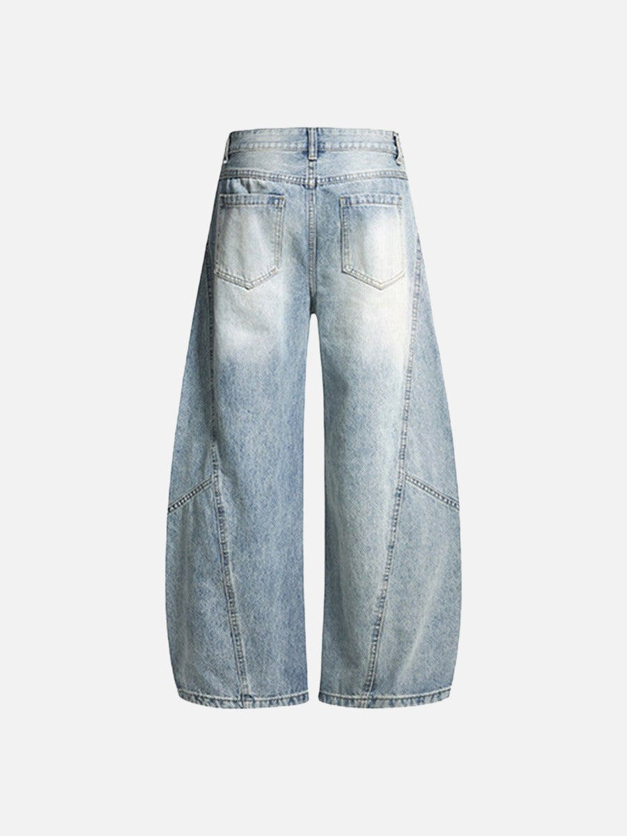 High-Waisted Barrel-Leg Jeans