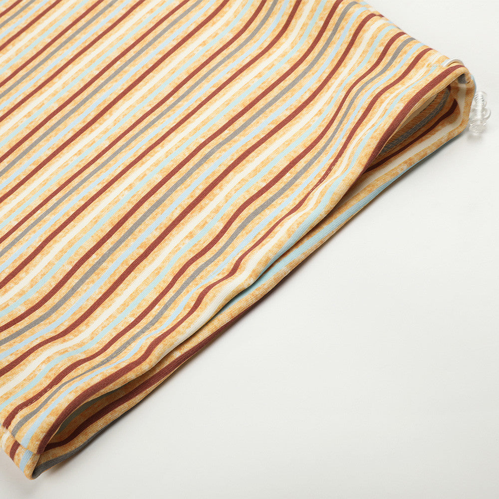 DAXUEN light beige and grey horizontal stripe wide-leg trousers
