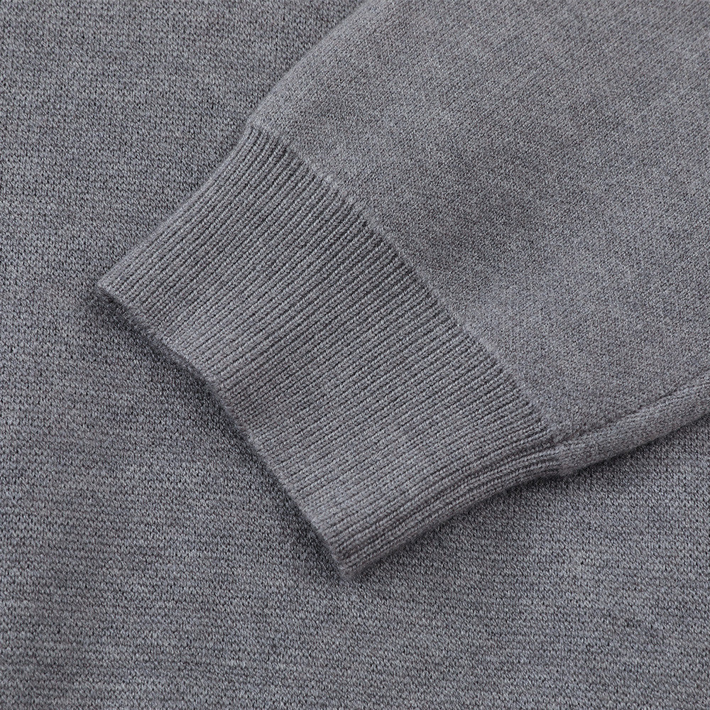 DAXUEN grey large argyle pattern long-sleeve polo sweater