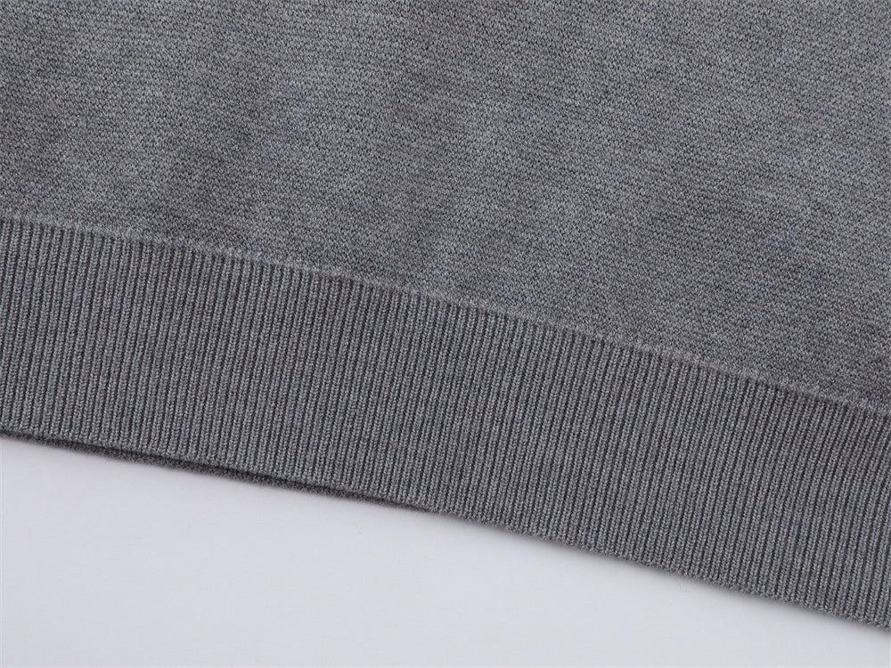 DAXUEN grey large argyle pattern long-sleeve polo sweater