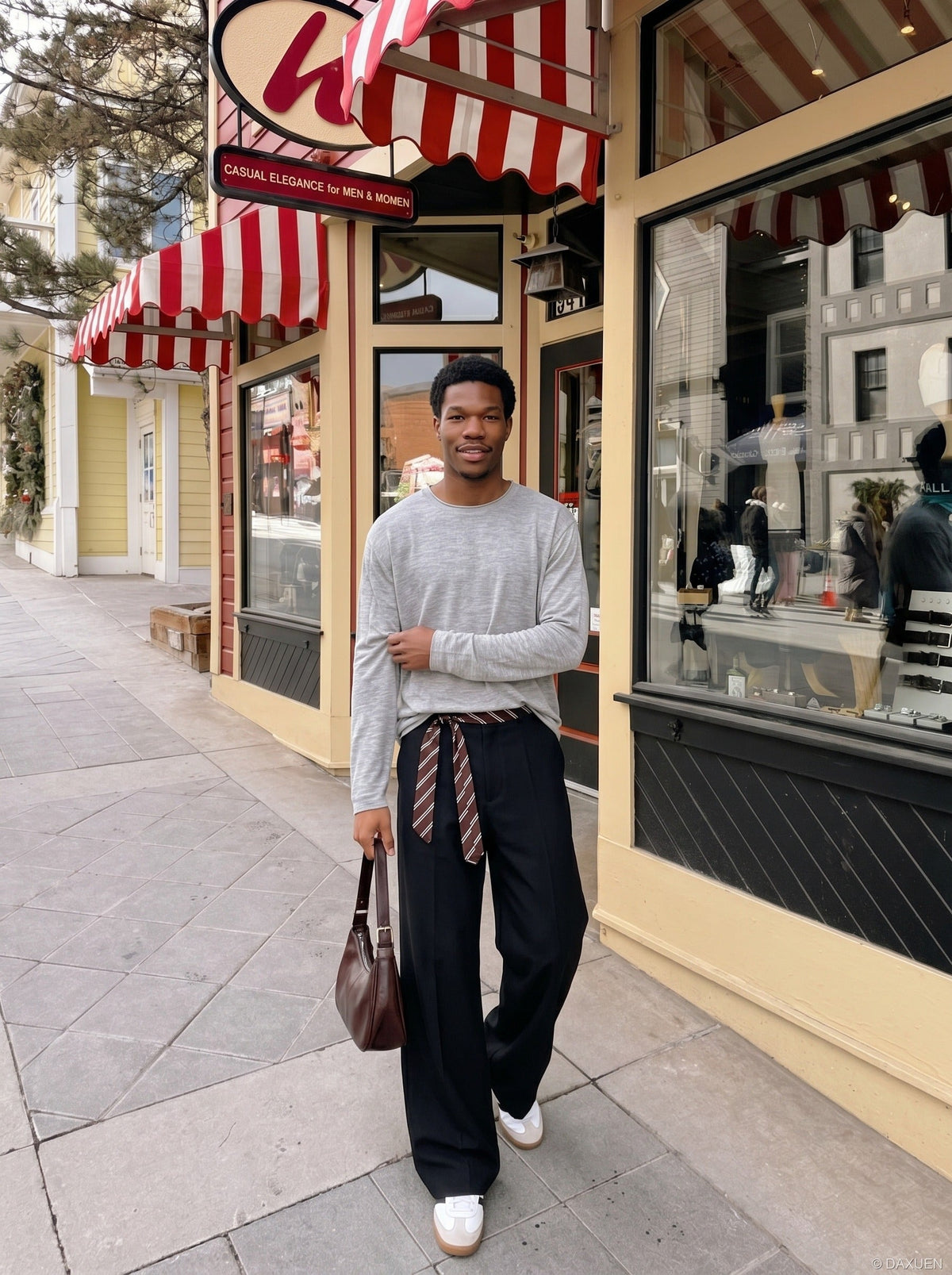 Layered Edge Black Knit Long Sleeve Top