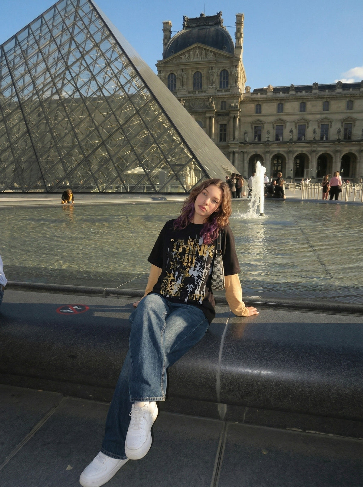 Langarm-T-Shirt mit Grafikprint im Lagenlook