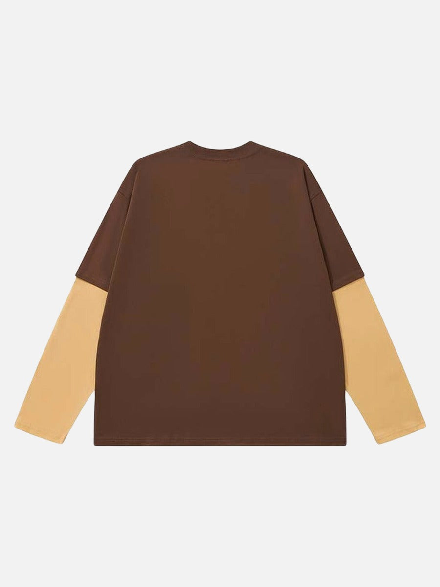 Langarm-T-Shirt mit Grafikprint im Lagenlook
