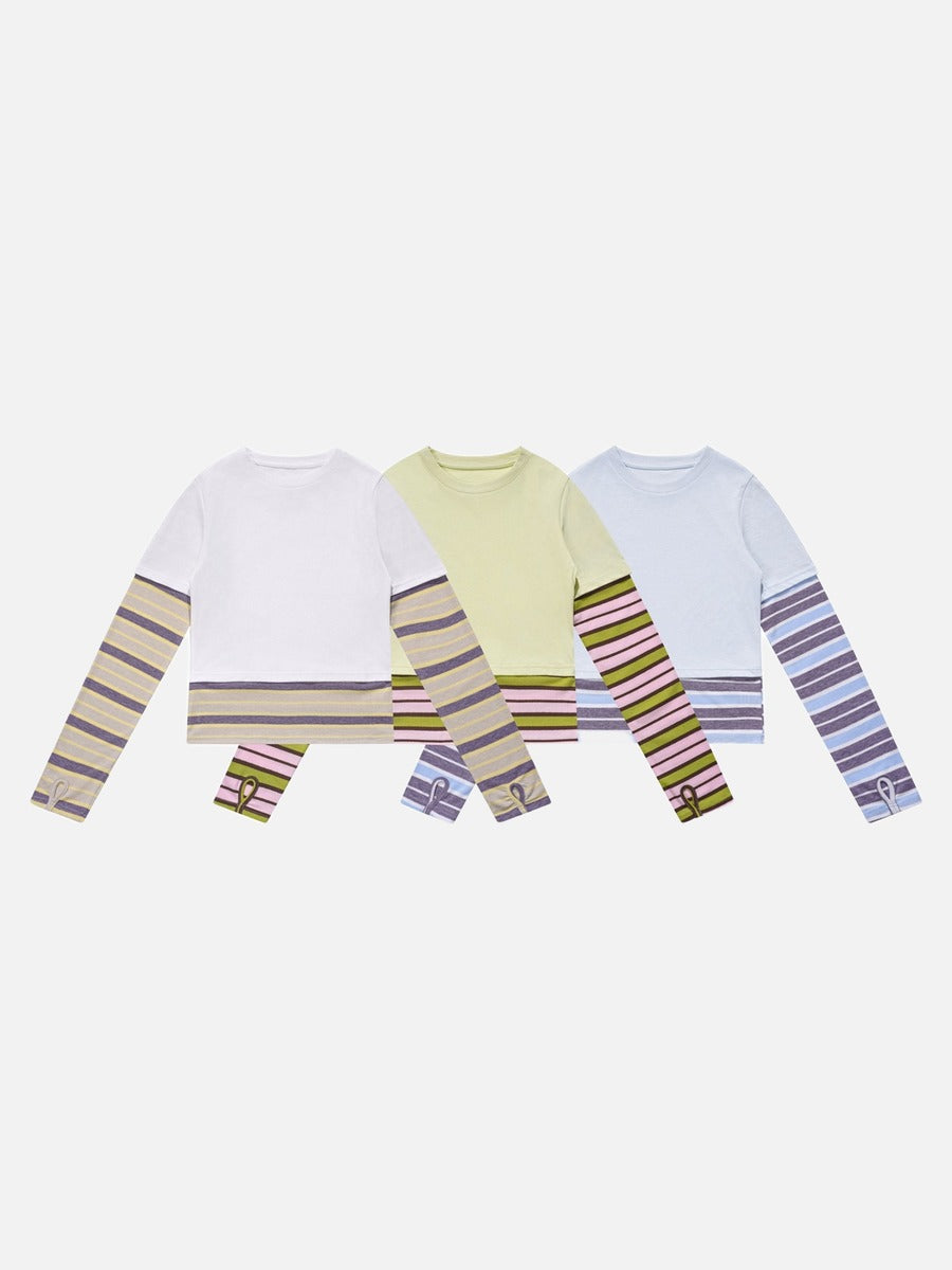 Layered Striped Long-Sleeve Top