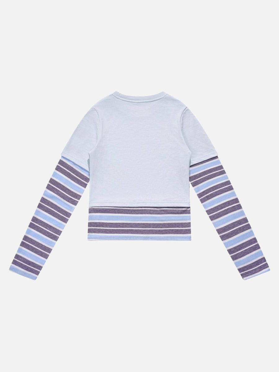 Layered Striped Long-Sleeve Top