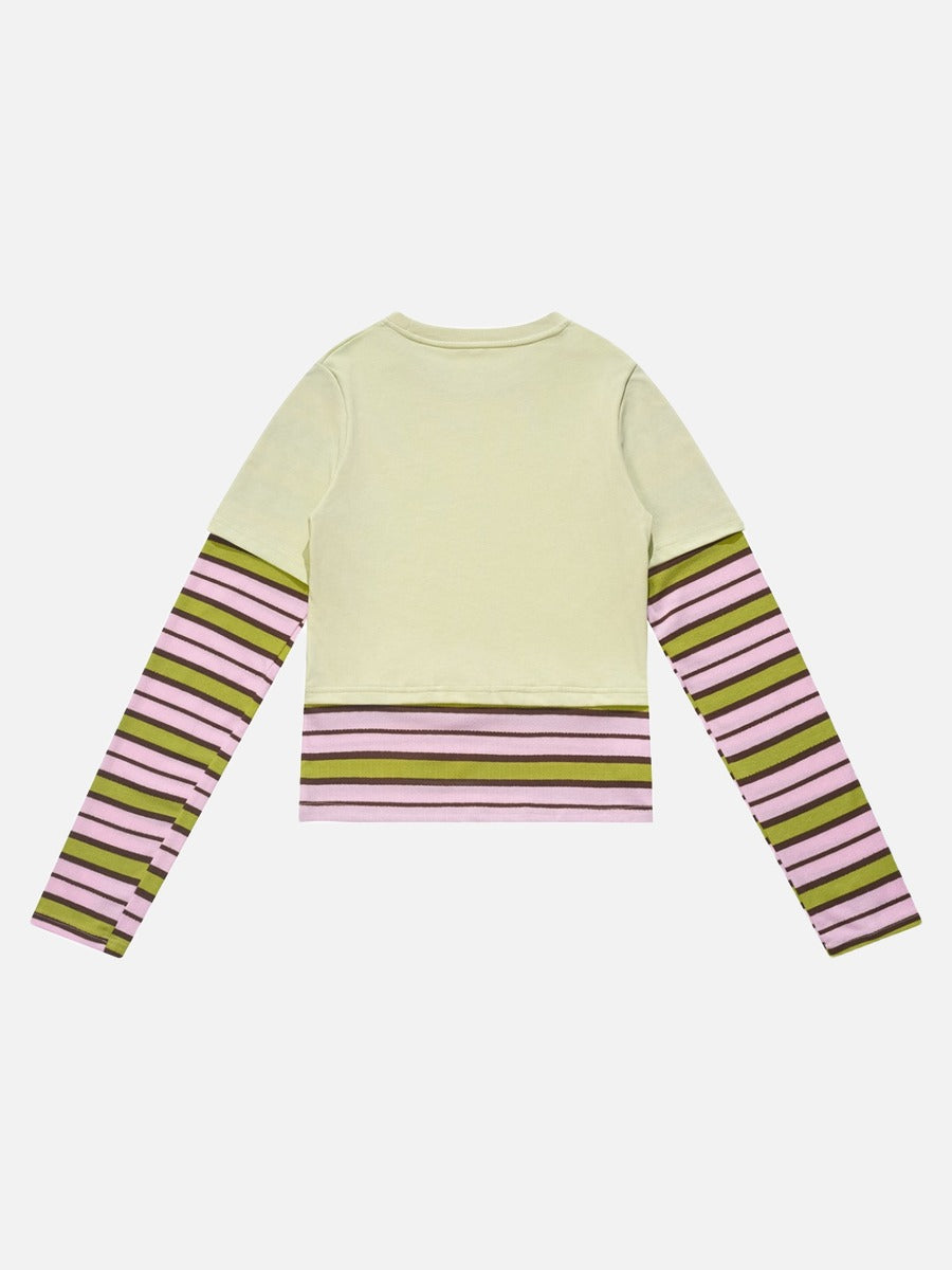 Layered Striped Long-Sleeve Top
