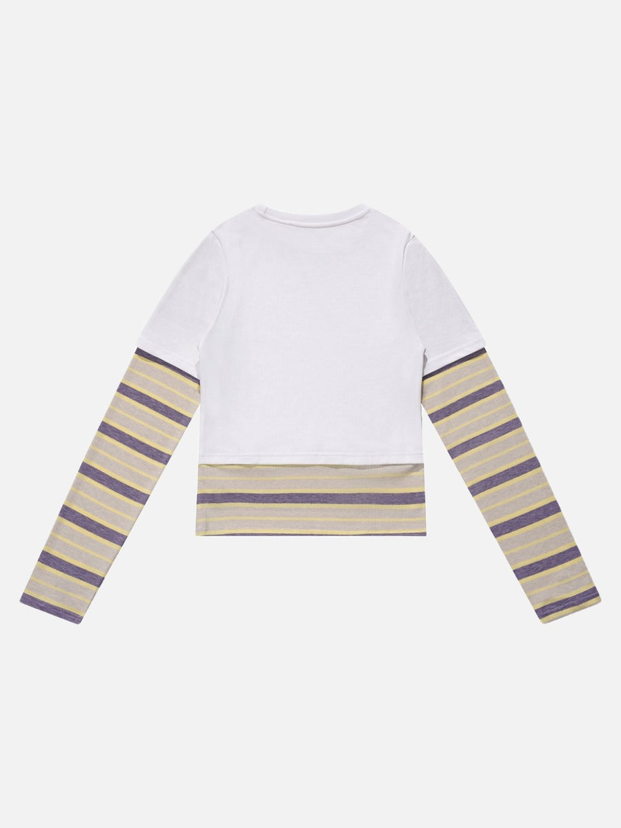 Layered Striped Long-Sleeve Top