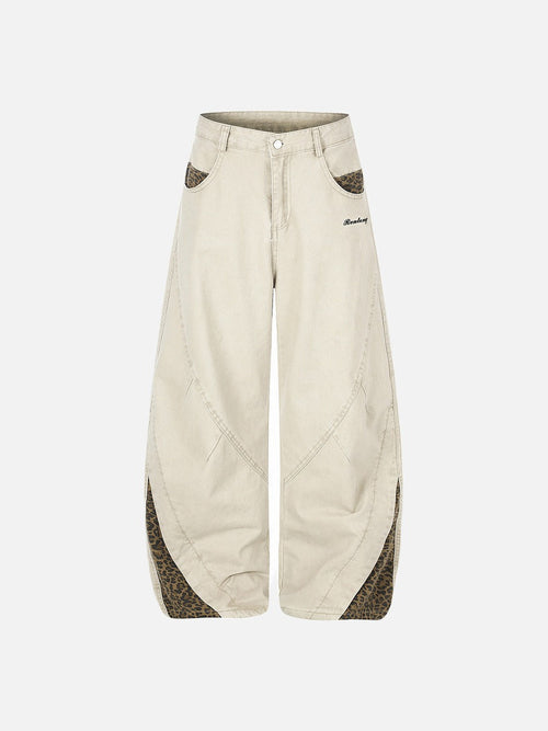 Pantalon large ballon à motif léopard - Abricot / S