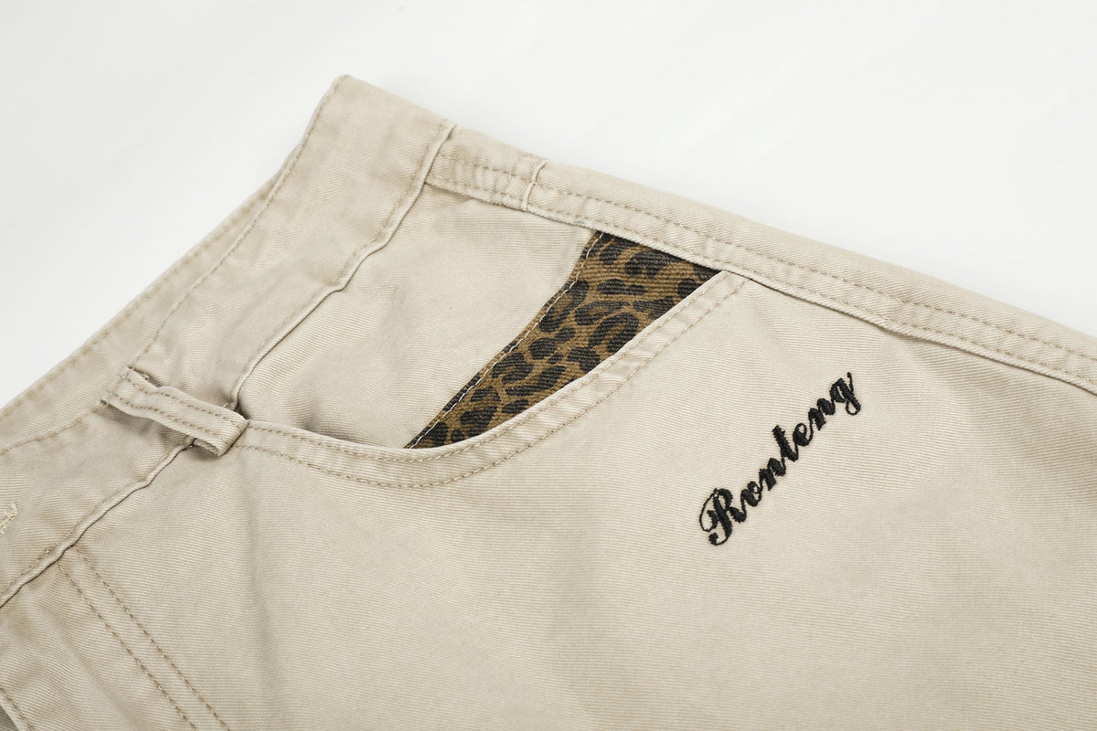 DAXUEN dark grey leopard print wide-leg balloon pants