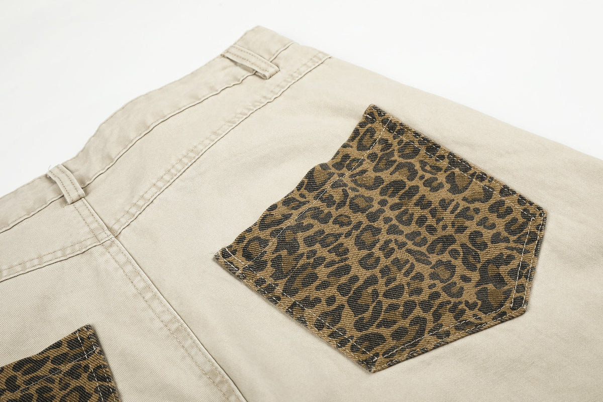 DAXUEN dark grey leopard print wide-leg balloon pants