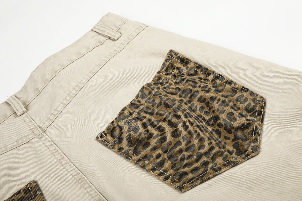 DAXUEN dark grey leopard print wide-leg balloon pants