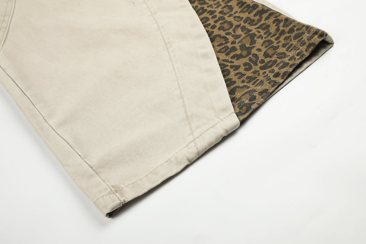 DAXUEN dark grey leopard print wide-leg balloon pants