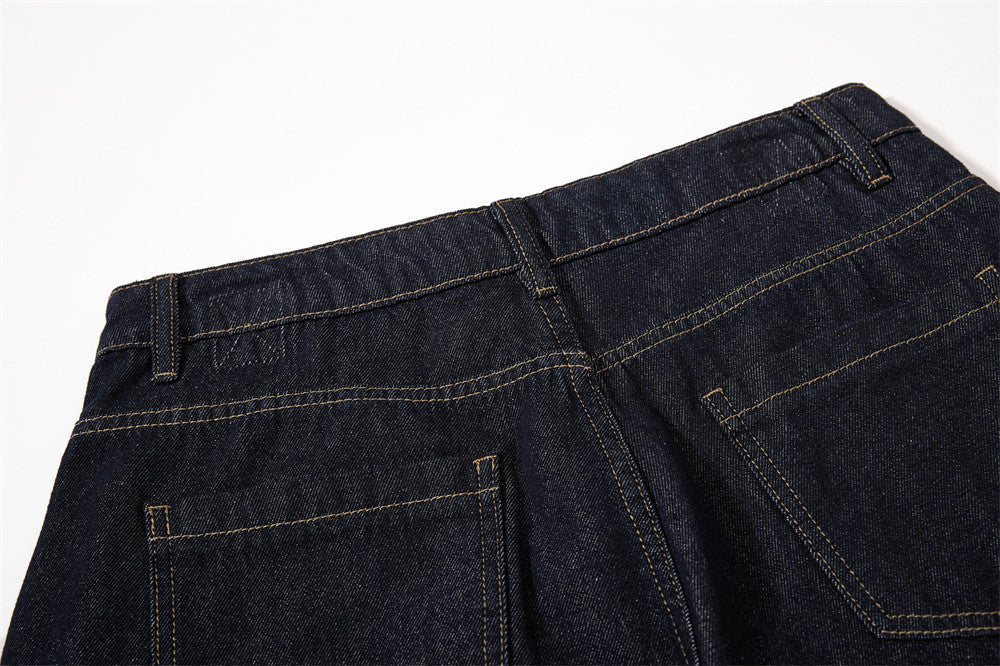 Leopard Star Patch Baggy Jeans