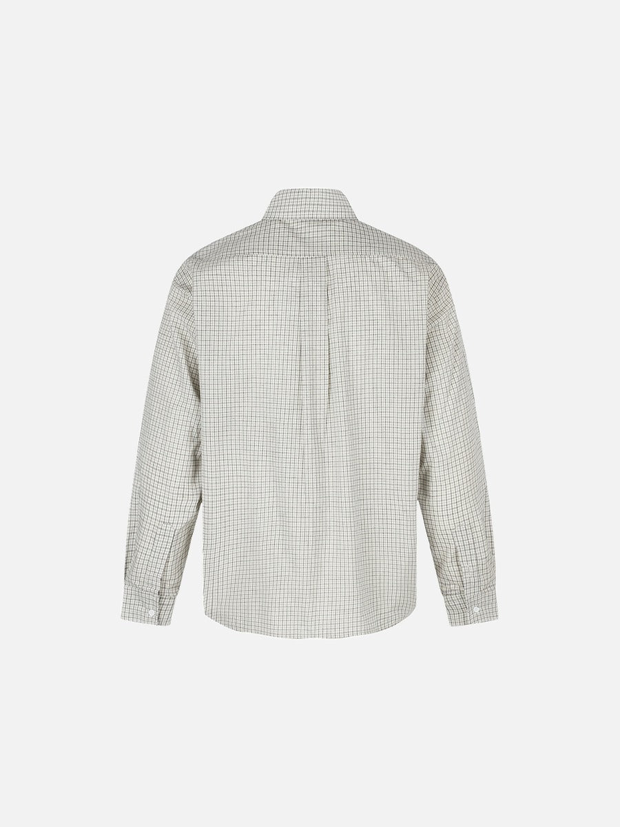 Light Beige Oversized Grid Shirt
