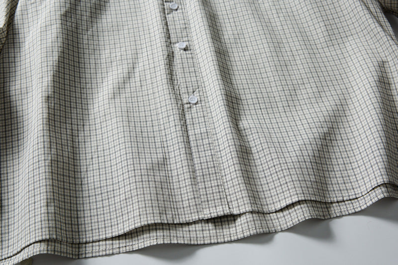 Light Beige Oversized Grid Shirt