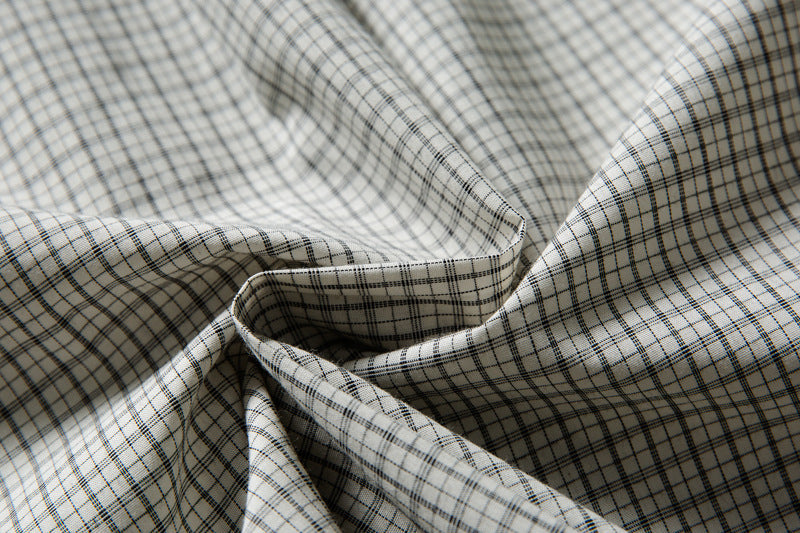Light Beige Oversized Grid Shirt