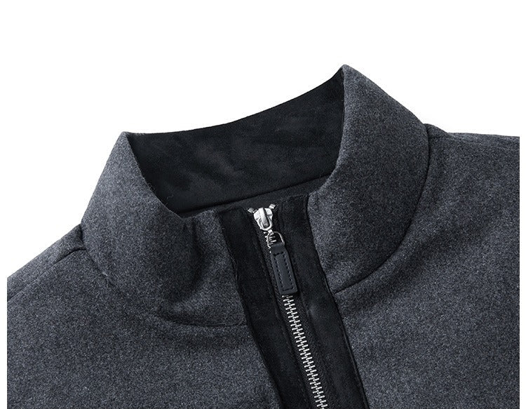 Light Beige Stand-Collar Puffer Vest
