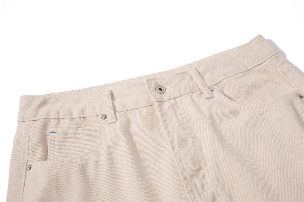 Light Beige Wide-Leg Flared Trousers