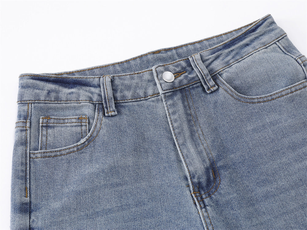 Light Blue Flared Jeans with Star Accents