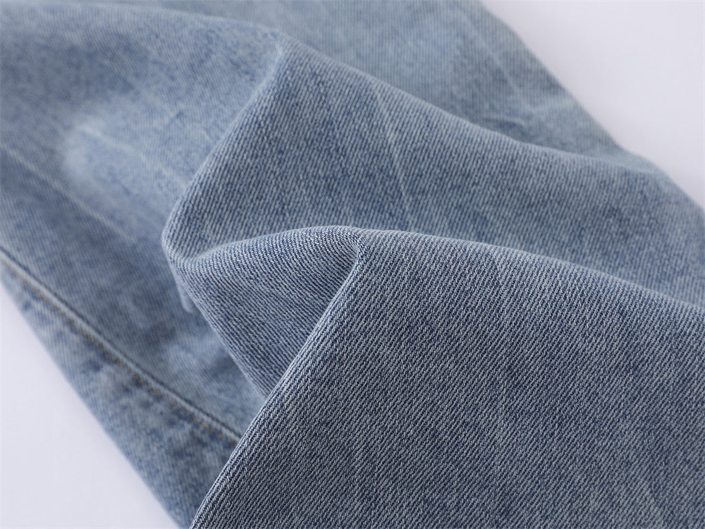 Light Blue Flared Jeans with Star Accents