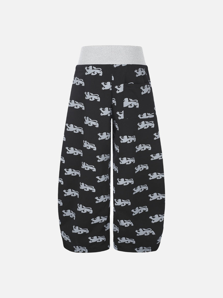 DAXUEN light blue rampant lion graphic jogging pants