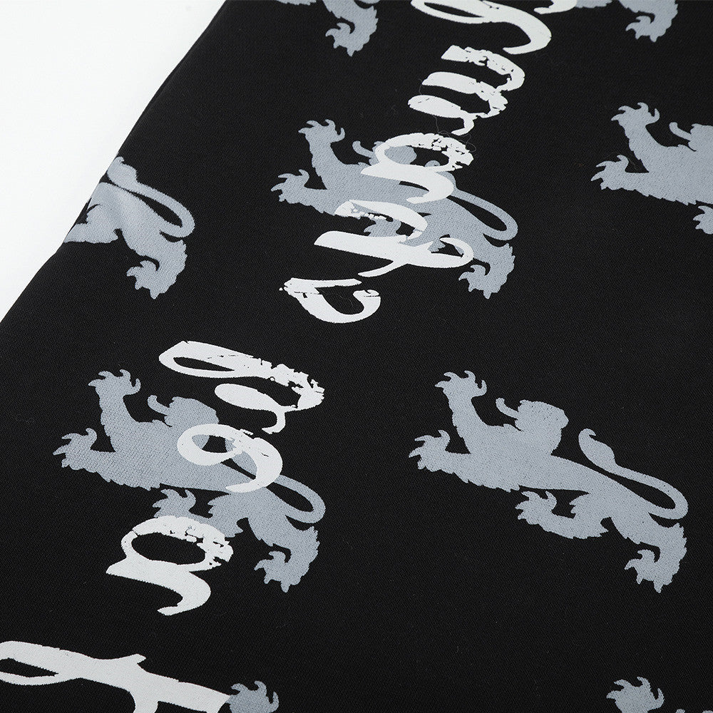 DAXUEN light blue rampant lion graphic jogging pants