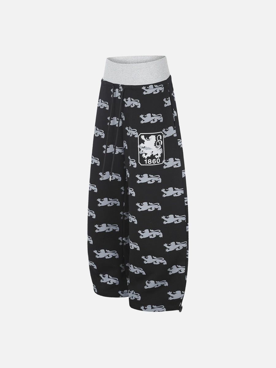 DAXUEN light blue rampant lion graphic jogging pants