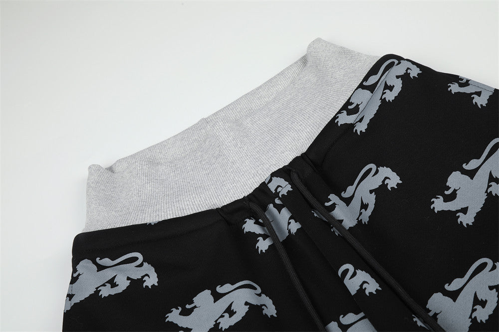 DAXUEN light blue rampant lion graphic jogging pants