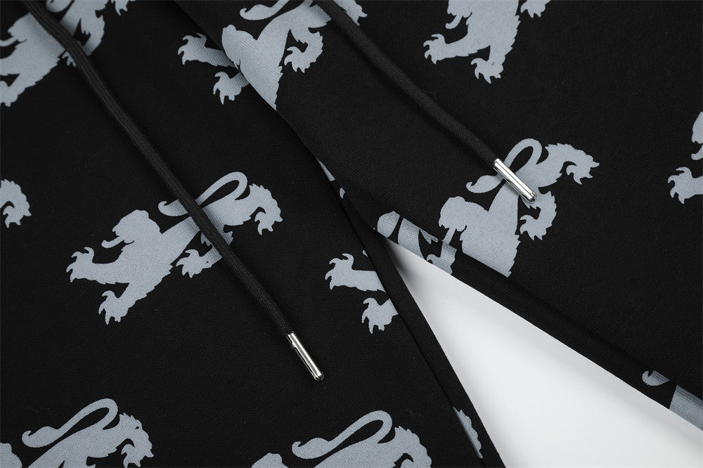 DAXUEN light blue rampant lion graphic jogging pants