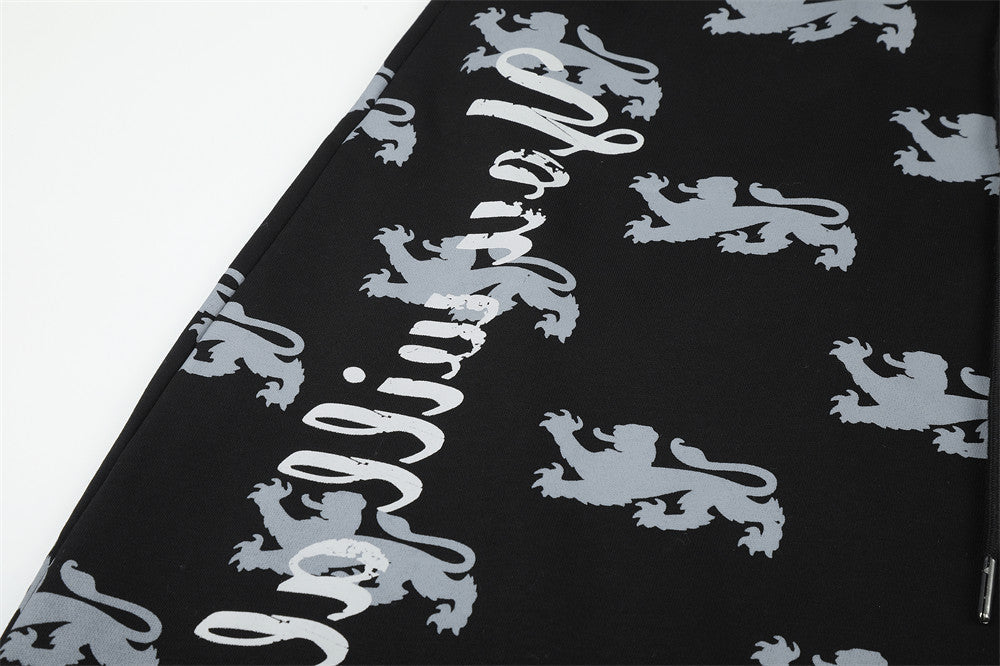 DAXUEN light blue rampant lion graphic jogging pants
